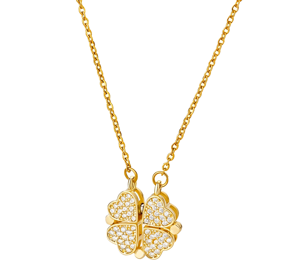 Collar Trébol de Corazones Brillante - Lucky Heart