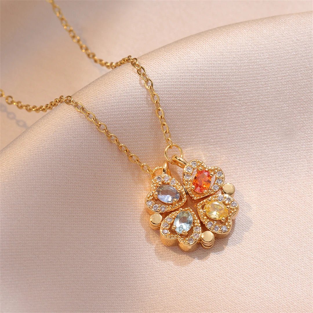Collar Trébol de Corazones Destellos - Lucky Heart