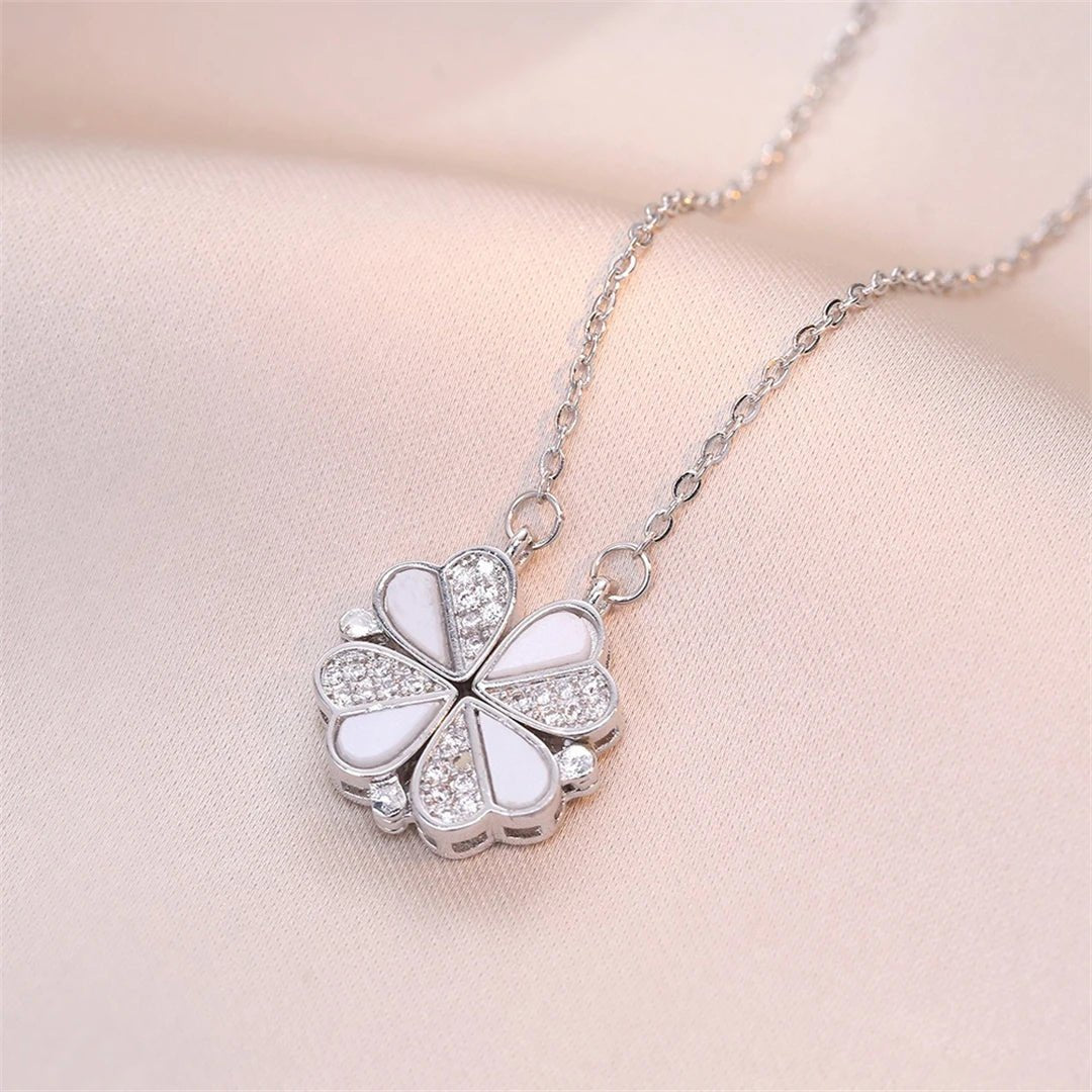 Collar Trébol de Corazones Blanco/Brillante - Lucky Heart
