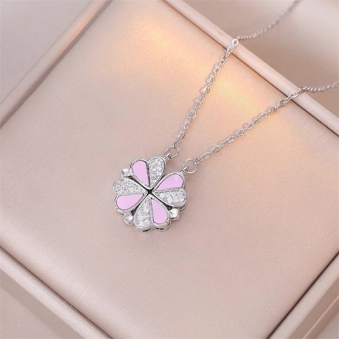 Collar Trébol de Corazones Blanco/Brillante - Lucky Heart