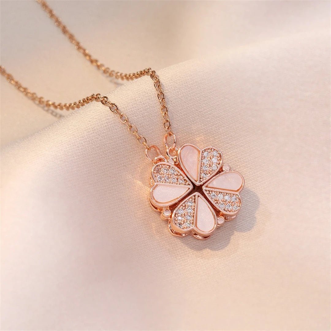Collar Trébol de Corazones Blanco/Brillante - Lucky Heart