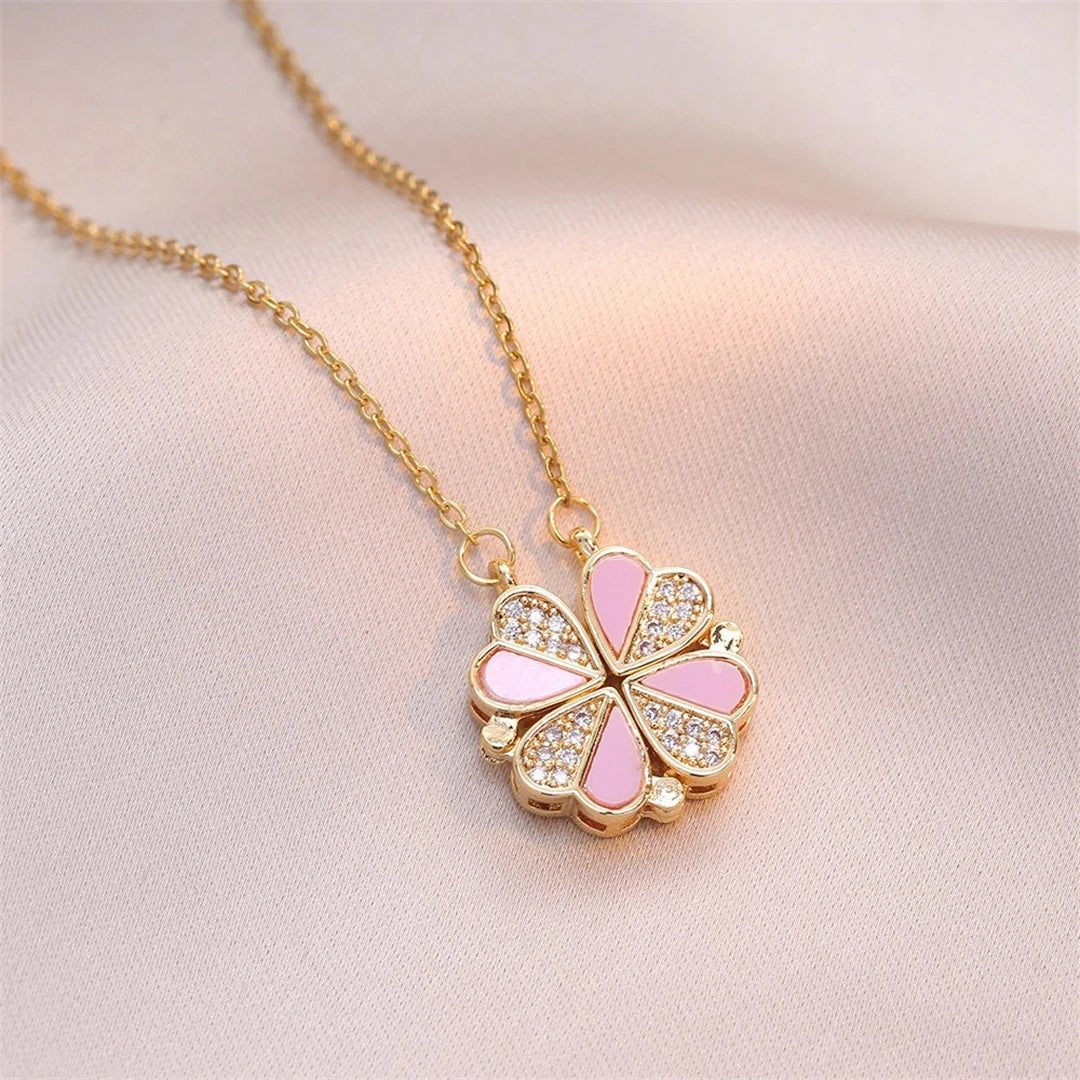 Collar Trébol de Corazones Blanco/Brillante - Lucky Heart