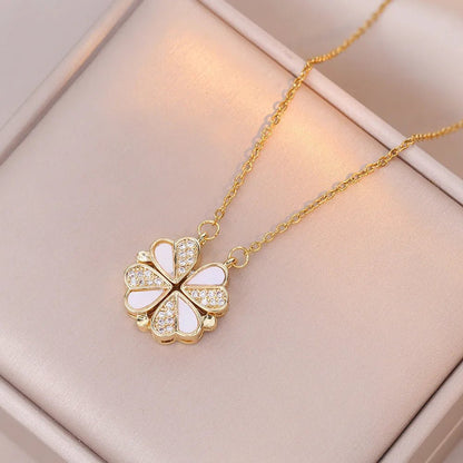 Collar Trébol de Corazones Blanco/Brillante - Lucky Heart