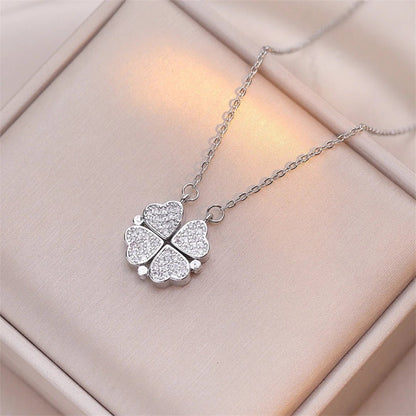 Collar Trébol de Corazones Brillante - Lucky Heart